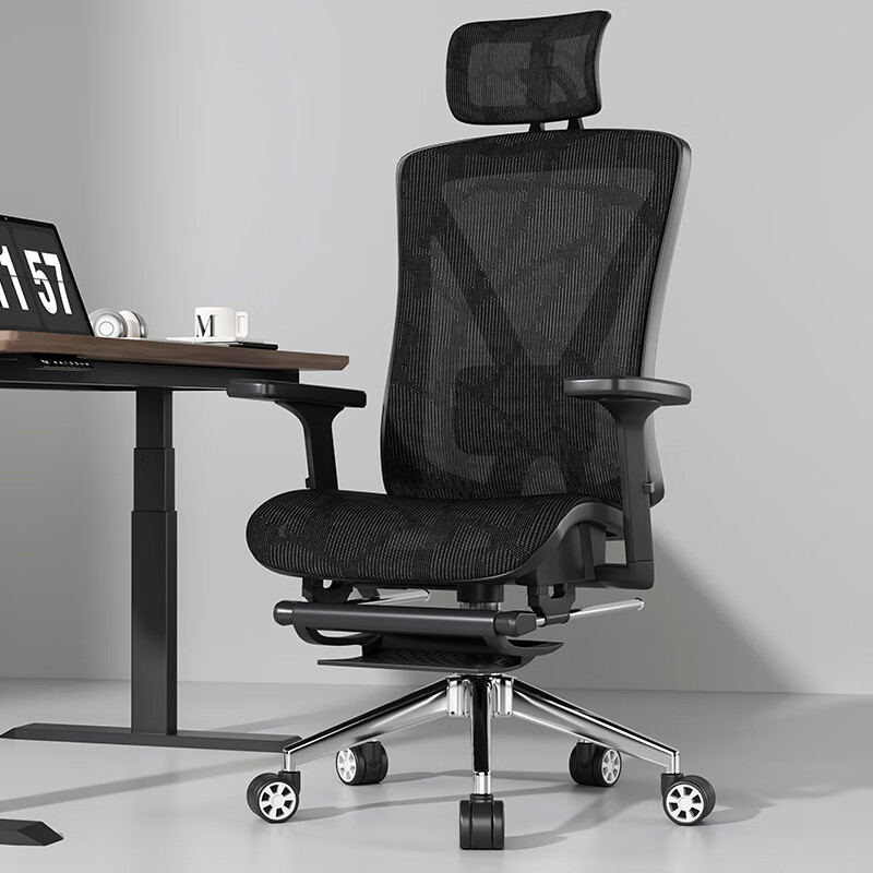 BECAUSES Ergonomic Chair, Multifunctional Comfortable Office Chair for Long Sitting, Reclining Nap Computer Chair, Gaming Chair, 0815T Black