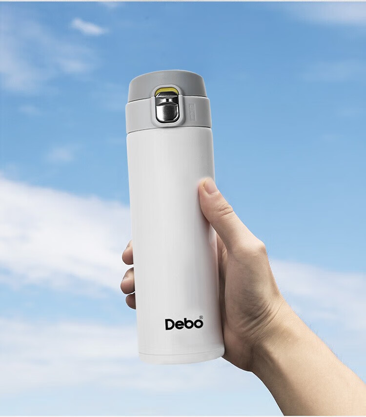 Debo Stainless Steel Straight Body Insulated Cup Small Car-mounted Water Cup 480ML Thomas DEP-719 White 1