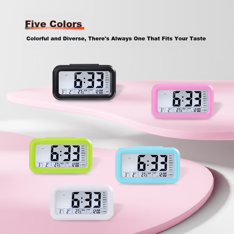 Compas Alarm Clock for Students, Wake-Up Aid, Desktop Electronic Clock, Children's Student Alarm Clock, 2139 Black Battery-Powered Model Other
