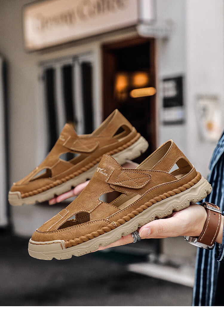 Bull Family Men's Summer Hollow Out Sandals Open Toe Beach Casual Slippers 3