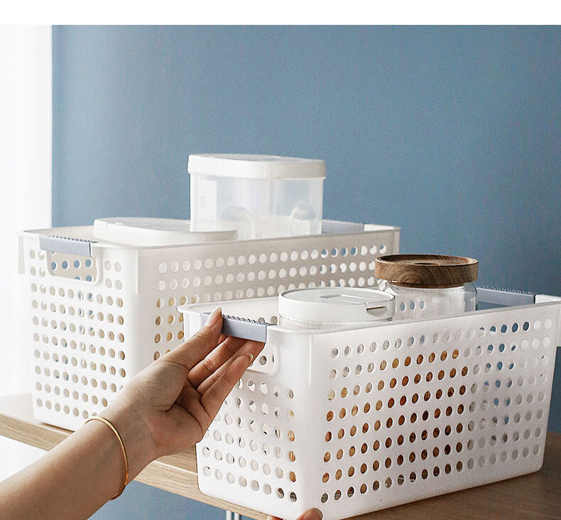 Youjialiangpin Hollow Storage Basket, Desktop Organizer Box, Cabinet Clutter Storage Basket, Bathroom Hollow Basket, Storage Container, Shallow Large Size 11