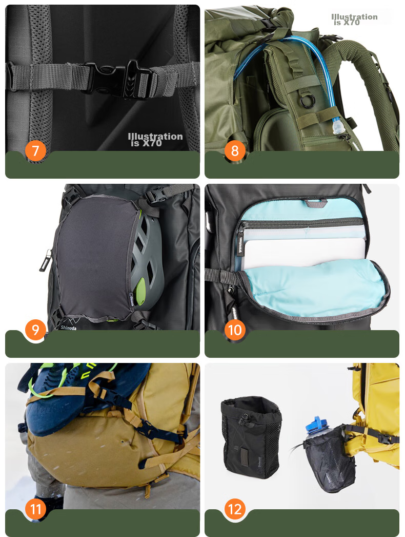 Shimoda Photography Bag, Professional Outdoor Camera Bag, Lightweight Travel DSLR Bag, Tenmoku Tadashita Yidong Action X50v2 Medium-Sized DSLR Inner Liner Set, Army Green, 520-140 10