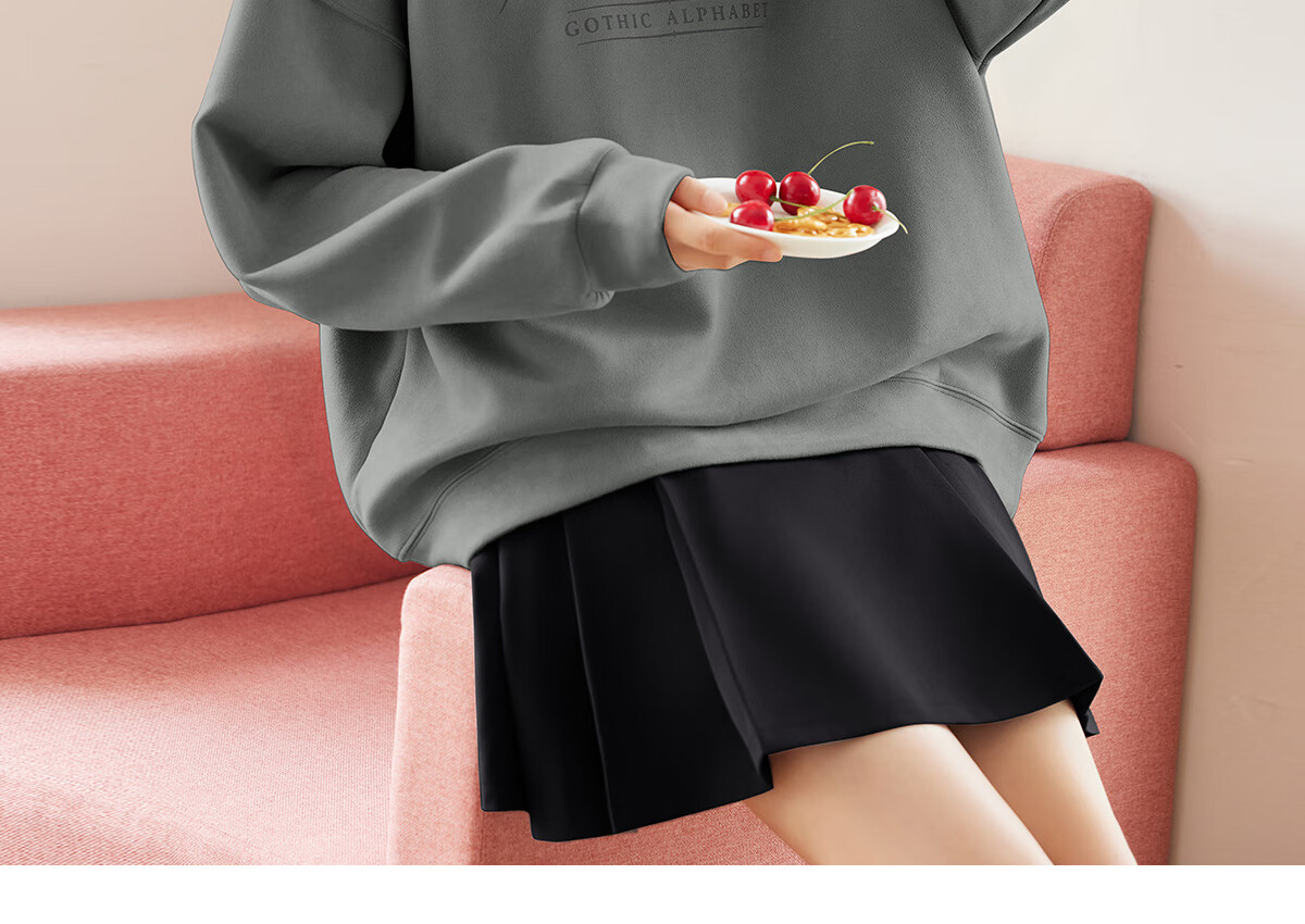 Halo Queen Women's Sweatshirt, Suede Fleece, Spring And Autumn Round Neck, Letter Print Pullover, Loose Fit Versatile Sweatshirt, New Product H143W1022 33