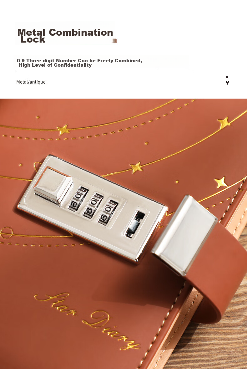 Longe Password Lock Notebook, B6 Small Size Password Book with Lock, Diary That Can Be Carried Anywhere, Lockable Journal, High-Quality Thickened Notebook, Customizable 6