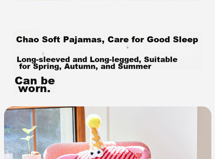 Dingguagua Girls' Pajamas, Pure Cotton Long-Sleeve Spring And Summer Sleepwear for Children And Toddlers, All-Cotton Home Wear Set, White, Size 150 7