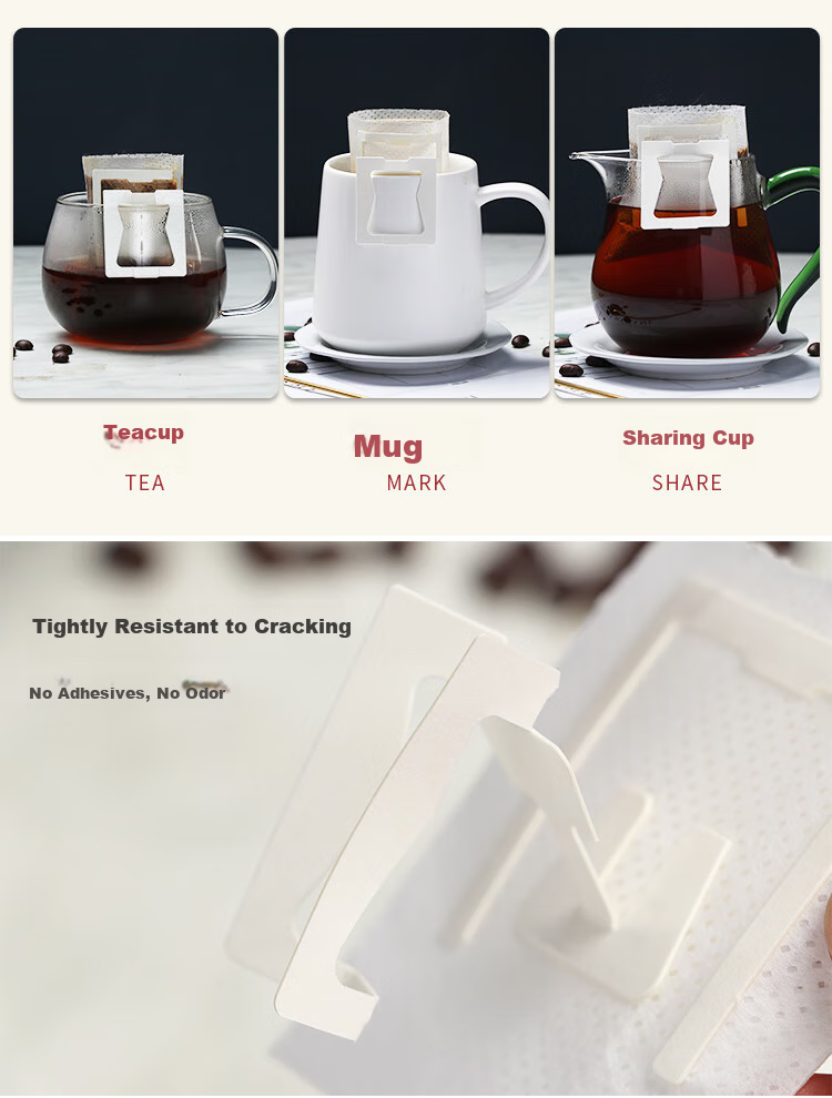 BJ Hanging Ear Coffee Filter Paper, Portable Drip-Style Pour-Over Filter Cup, Filter Paper Bag, Coffee Powder Filter Bag 4