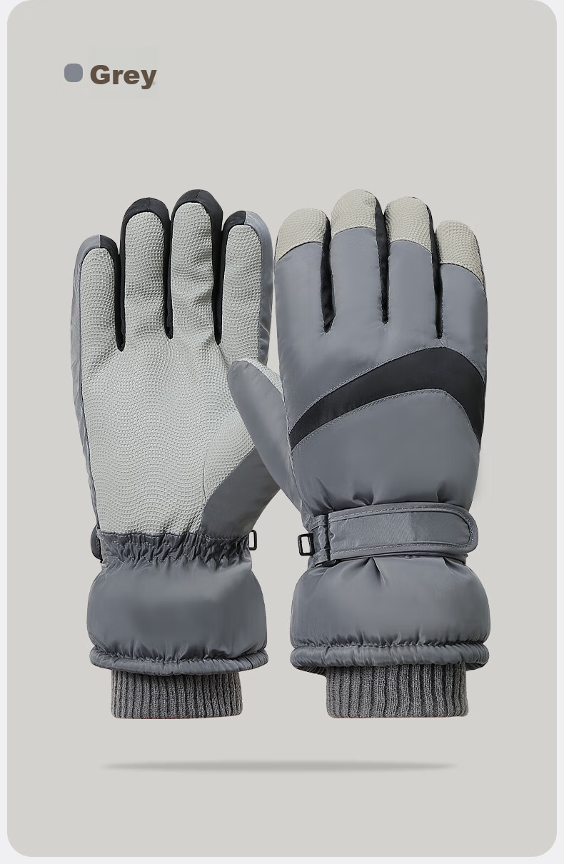 MISSION UV Ski Gloves for Men, Winter Thickened Fleece-Lined Windproof Cold-Resistant Water-Repellent Autumn Winter Cycling Touchscreen Warm Gloves 12