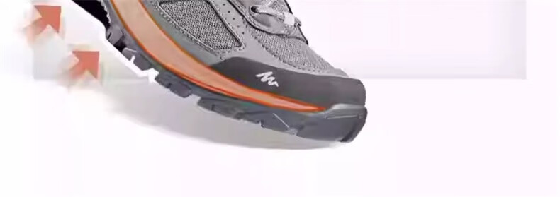 DECATHLON Women's Outdoor MH100 Low-Top Breathable Lightweight Non-Slip Hiking Shoes, Lead Gray Color, Size 39, 4194522 2