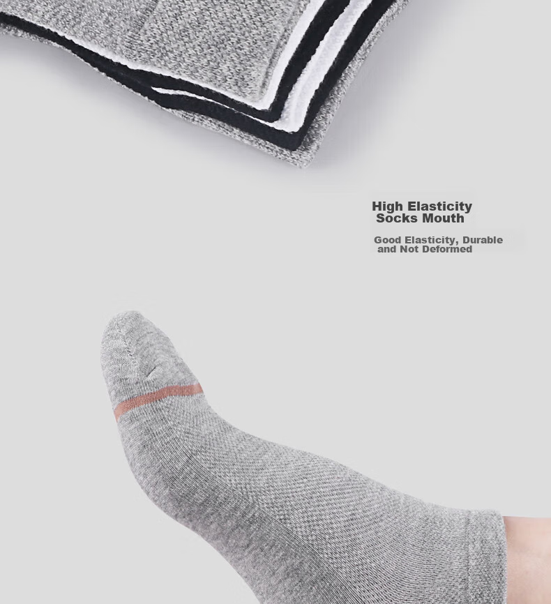 Dashidai Official Antibacterial Deodorizing Socks, Unisex Sports Socks, Cotton Socks with Antibacterial And Sweat-Absorbing Properties, B070C Long Socks, 2 Black, 2 White, 2 Gray 23
