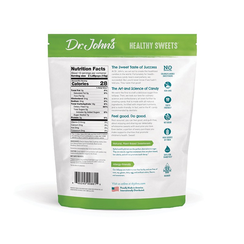 约翰博士 无糖棒棒糖水果口味木糖醇 七夕情人节喜糖 零食227g