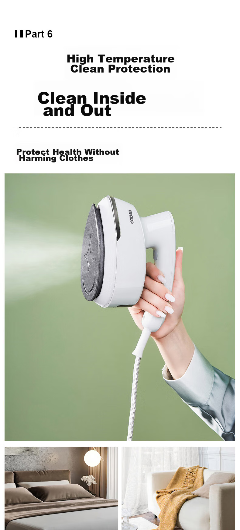 CuoRi 2026 New Hanging Handheld Garment Steamer Small Large Steam Electric Iron 130ml Water Tank High Power Sterilization Wrinkle Removal Gift ST-717 11
