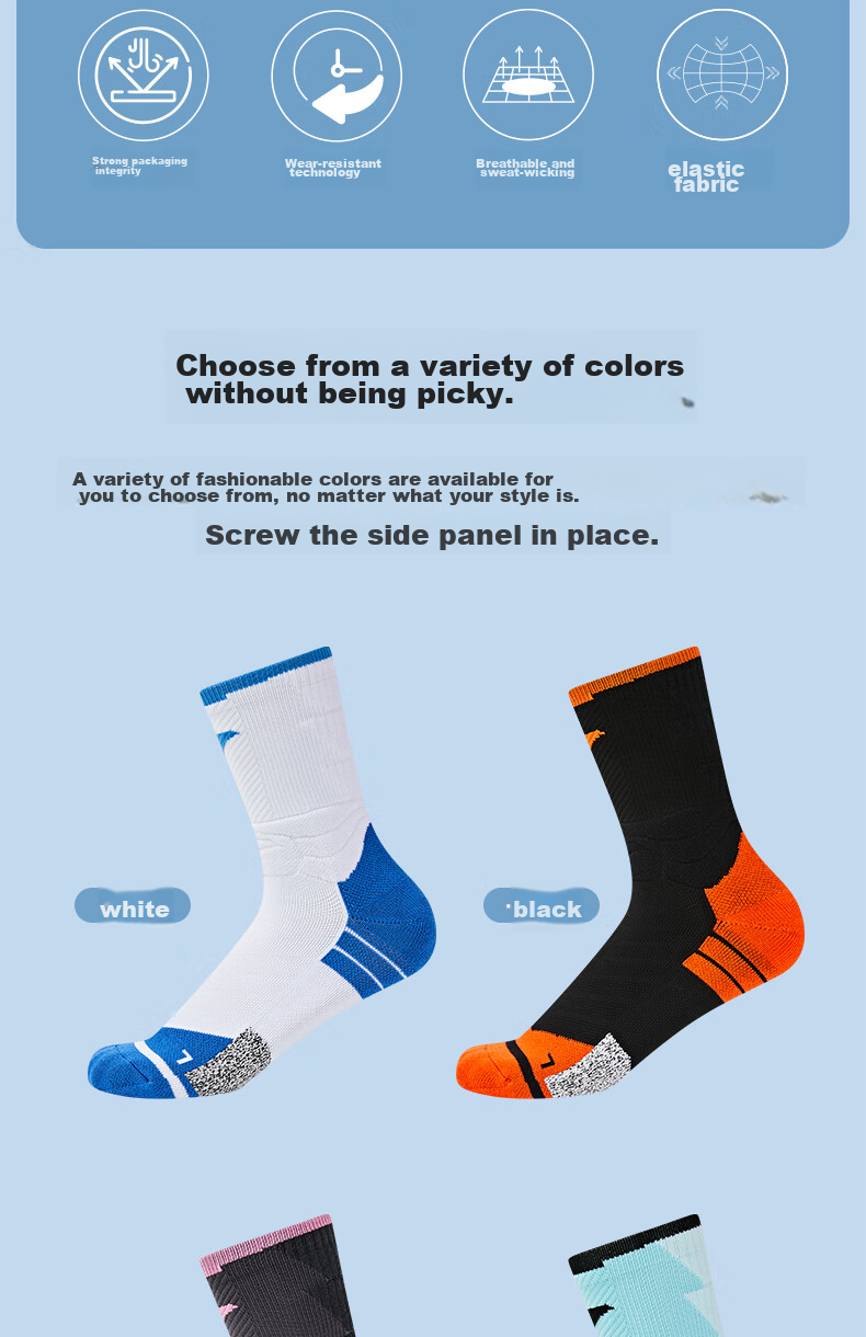 JOMA Basketball Socks for Men And Women, Professional Breathable Sweat-Absorbing Towel Socks for Running, Badminton, Casual Sports Socks, Gray, One Size Fits All 2