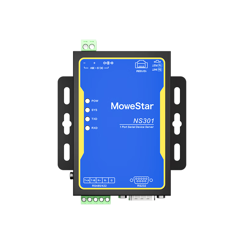 MoweStar Single Serial Server RS232/422/485 to Ethernet Module Industrial-Grade Serial to Ethernet Converter Modbus to TCP/IP Module NS301