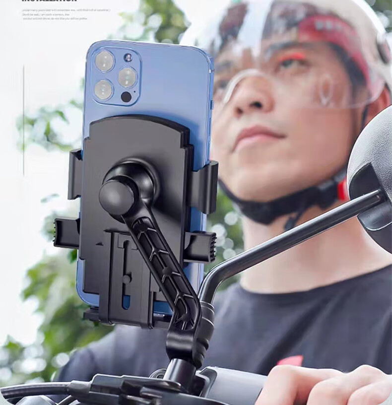 FOREVER Universal Phone Holder for Mountain Bikes, Road Bikes, Electric Bikes, Motorcycles, Cycling Accessories, Food Delivery And Navigation Mount, Shock-Absorbing Handlebar Clamp 2