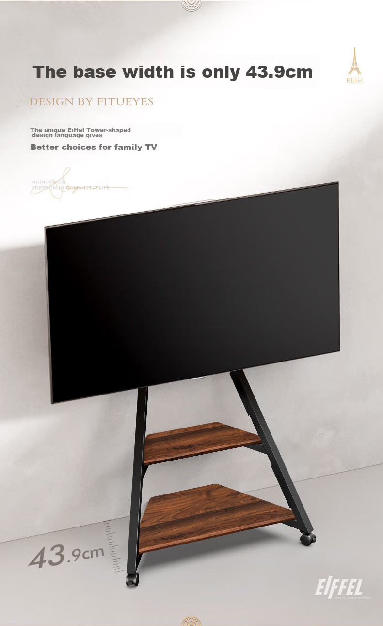 FITUEYES Artistic TV Stand for 45-65 Inch Mobile TVs, Eiffel Series TV Cabinet, Universal TV Mount for Multiple Brands 6