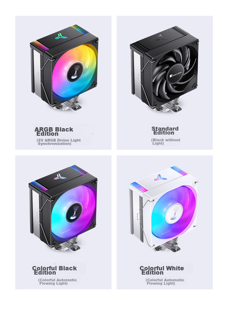JONSBO CR-1000EVO ARGB Edition White Model CPU Air Cooler (Nickel-Plated 4 Heat Pipes/ARGB Sync/PWM Fan/Multi-Platform/Thermal Paste Included) 6