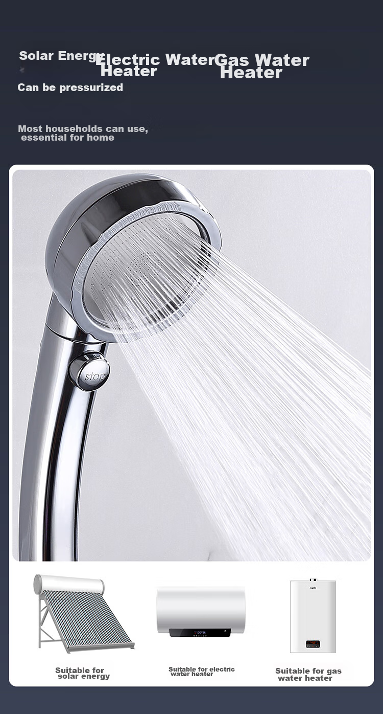 Larsd High-Pressure Shower Head Set, Handheld Shower Head, Shower Head And Flexible Hose Two-Piece Set LD3772 4