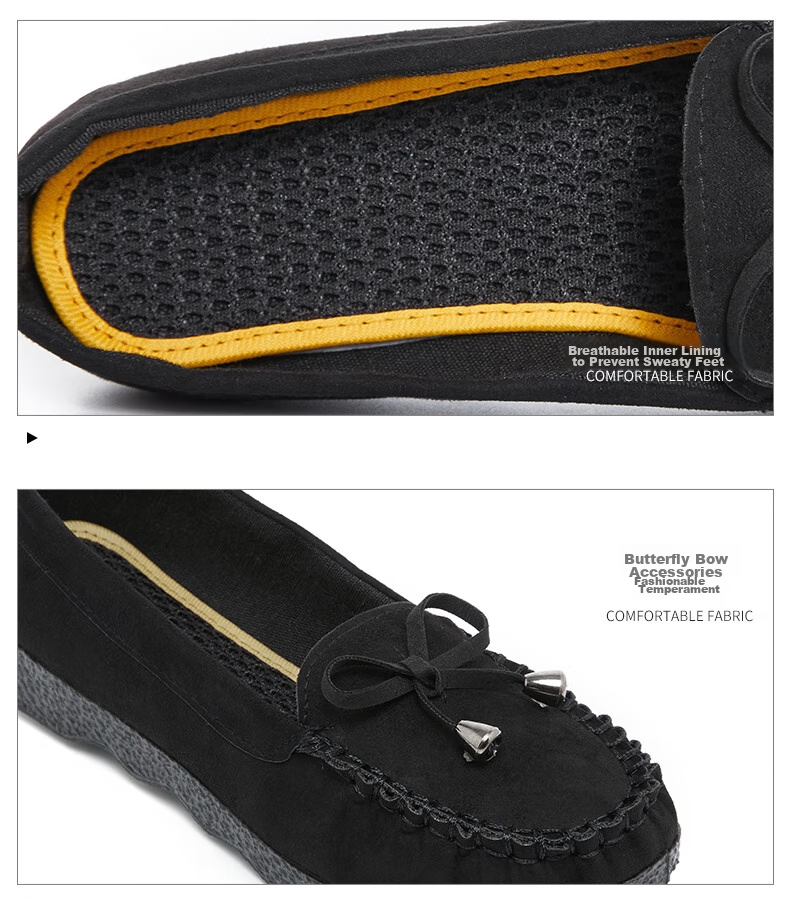 Weizhi Old Beijing Cloth Shoes for Women with Bow Tie, Versatile Black Work Shoes, Casual Shoes, Mom Shoes WZ1020 Size 36 13