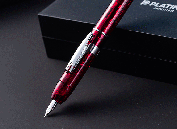 PLATINUM PKN-7000 CURIDAS Push-Button Fountain Pen, Calligraphy Practice Stationery, Imported from Japan, Business Gift Set, Red, F Nib 13