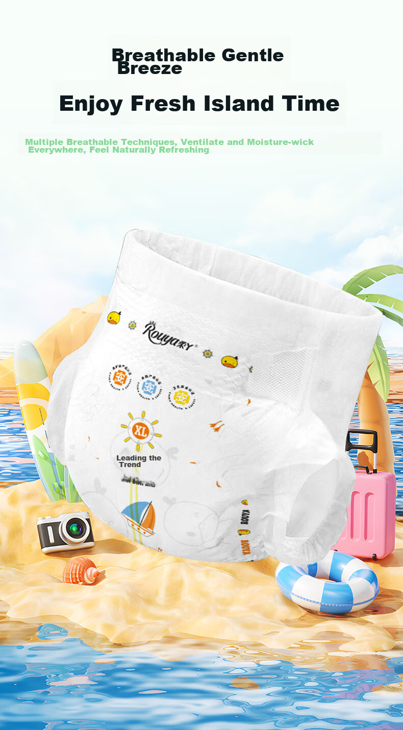 ROUYA Trendy Diapers, NB Size, 108 Pieces, Ultra-Thin, Soft, Breathable, Dry And Comfortable 4