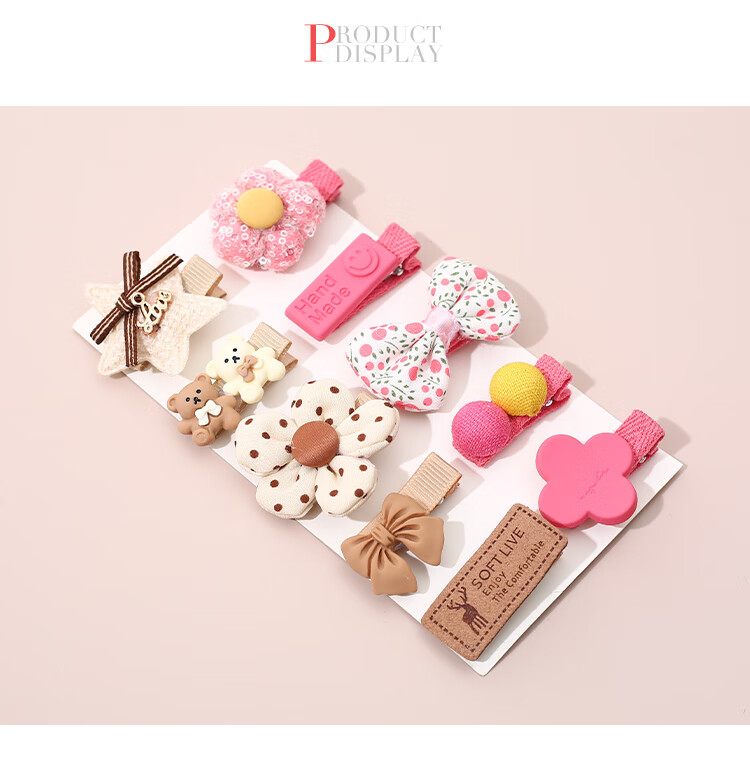 CHIMERA 10-Piece Children's Hair Clips, Korean-Style Bow Barrettes, Hair Accessories, Bangs Clips, Hair Ornaments for Girls, Mid-Autumn Festival Gift 7