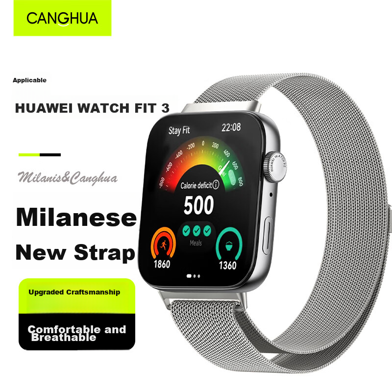 CangHua Compatible with Huawei Fit5 Watch Band, Milanese Magnetic Strap for Huawei Watch Fit3/fit4/fit4Pro/fit5/fit5Pro, Women's And Men's Summer Metal Watchband