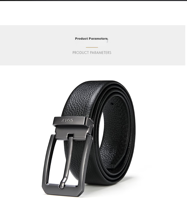 GOLF Pin Buckle Leather Belt for Men, Double-Sided Cowhide Wear-Resistant Waistband for Middle-Aged And Young Men, Gift Box Set, Present for Father 11