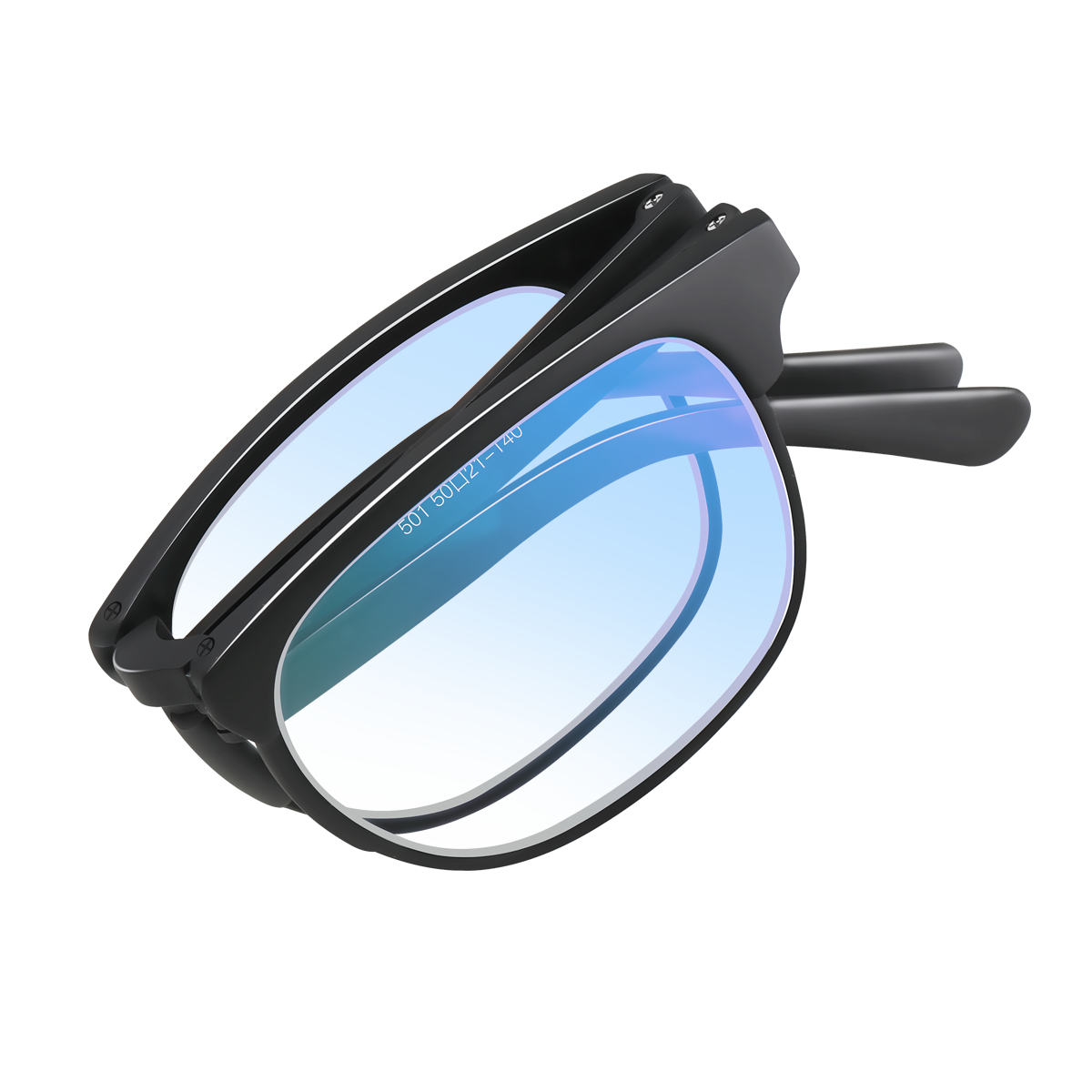 Mr. Pu Unisex Genuine HD Blue Light Blocking Portable Folding Reading Glasses Black 250°