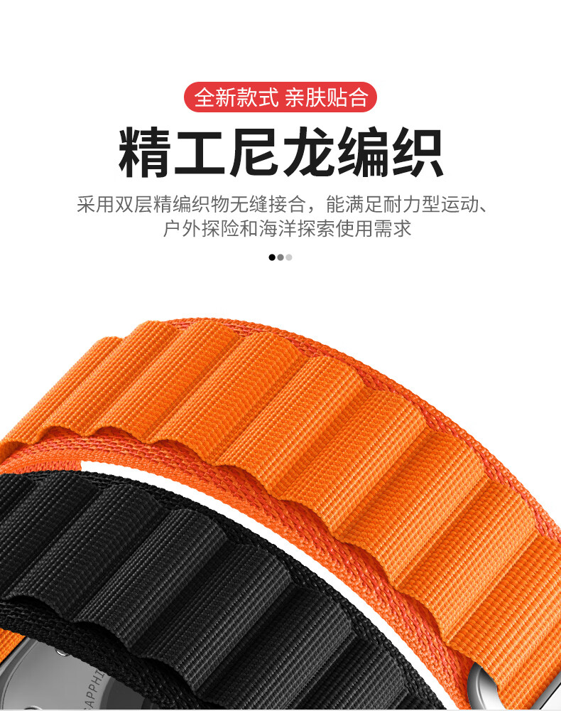 BHO Nylon Loop Band for Apple Watch S11/S10/Ultra 3, Compatible with iWatch S9/8/7/6/5/4/SE3/2 2
