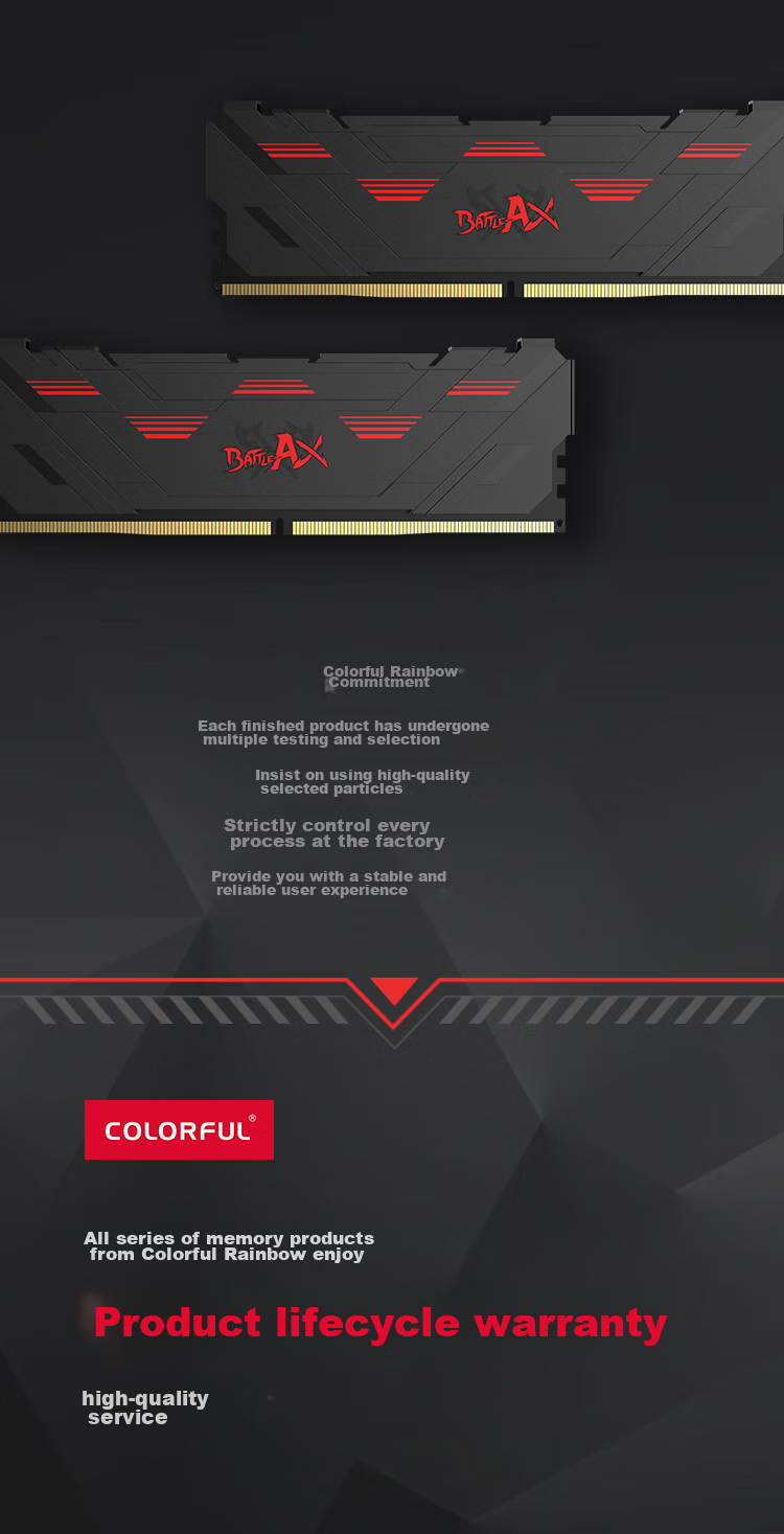 Colorful 32GB (16GB X 2) DDR5 6000 Desktop Memory Module, Heat Spreader, Zhanchufu Series · Meteor Black, C38, Supports Workstation Deployment 9