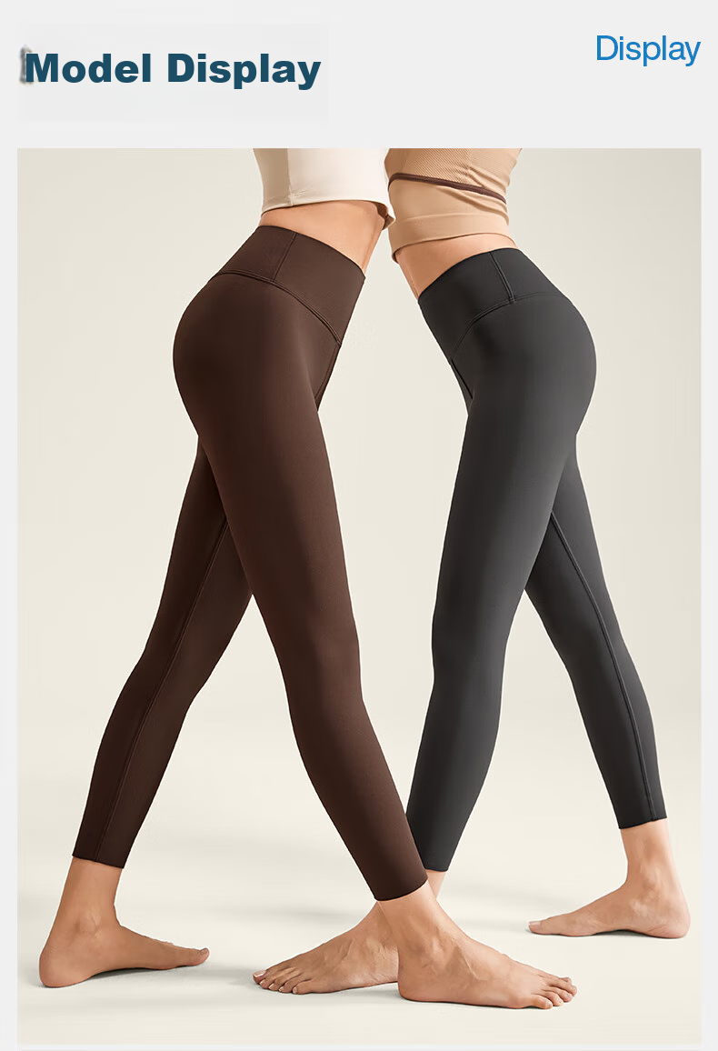 VFU Fleece-Lined Yoga Pants, Winter Warm Base Layer, Thick Windproof Sports Leggings, Ebony Brown, L 21