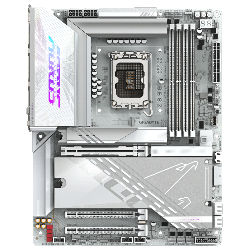 GIGABYTE Gaming Ice Sculpture Z890 AORUS PRO ICE DDR5 WIFI7 Motherboard, Supports Intel CPU Ultra 265K285K 270K PLUS LGA 1851