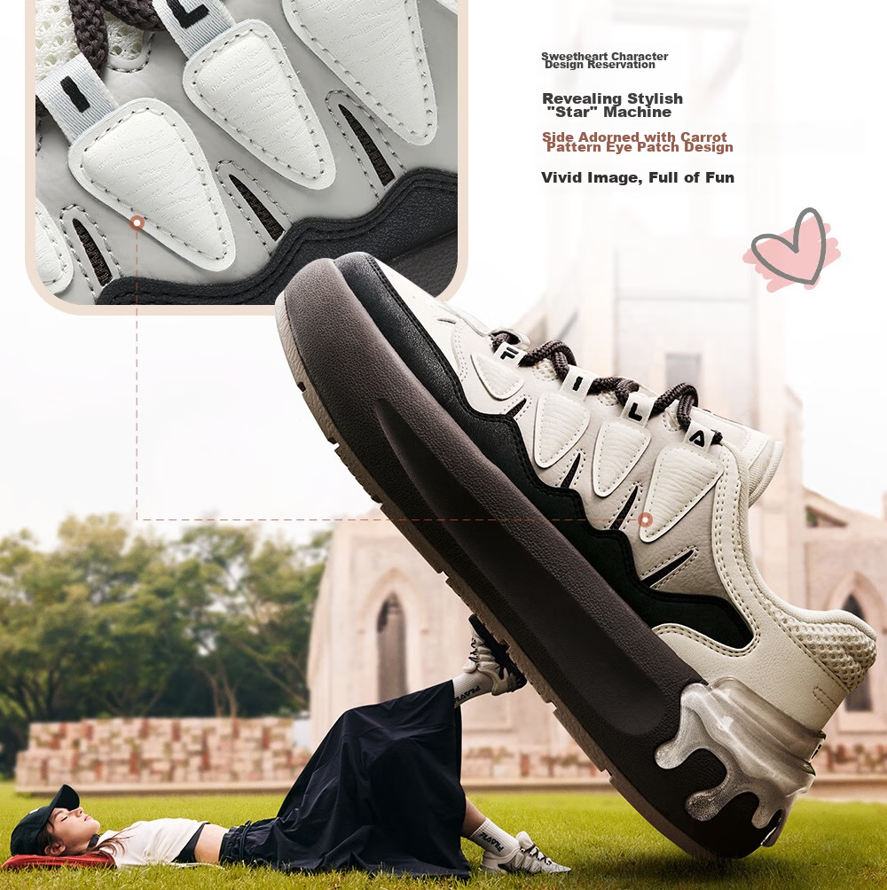 FILA Official Women's CARROT Modern Sneakers Thick Sole Height Increasing Sports Shoes 7