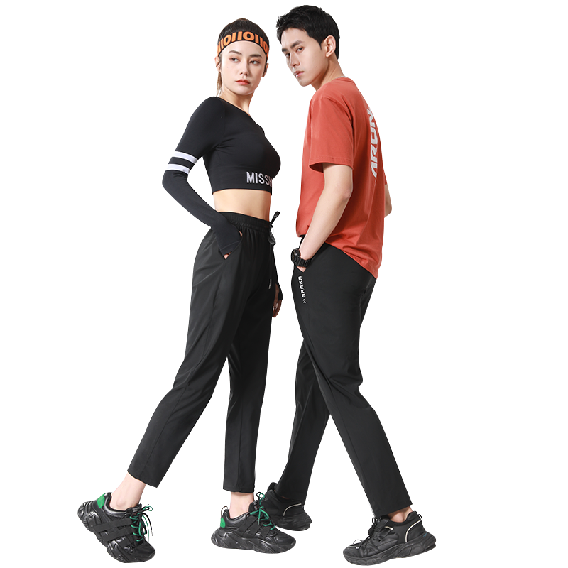 LangSha Ice Silk Sports Pants for Women, Quick-Dry Long Trousers, Summer Thin Mesh Breathable Loose Casual Pants for Couples