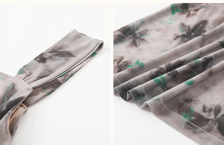 Dme [Xiao Xing Gan Da Ji Skirt] Summer Sleeveless Pleated Mesh Printed Tank Top Skirt, Waist-Cinching A-Line Dress 8
