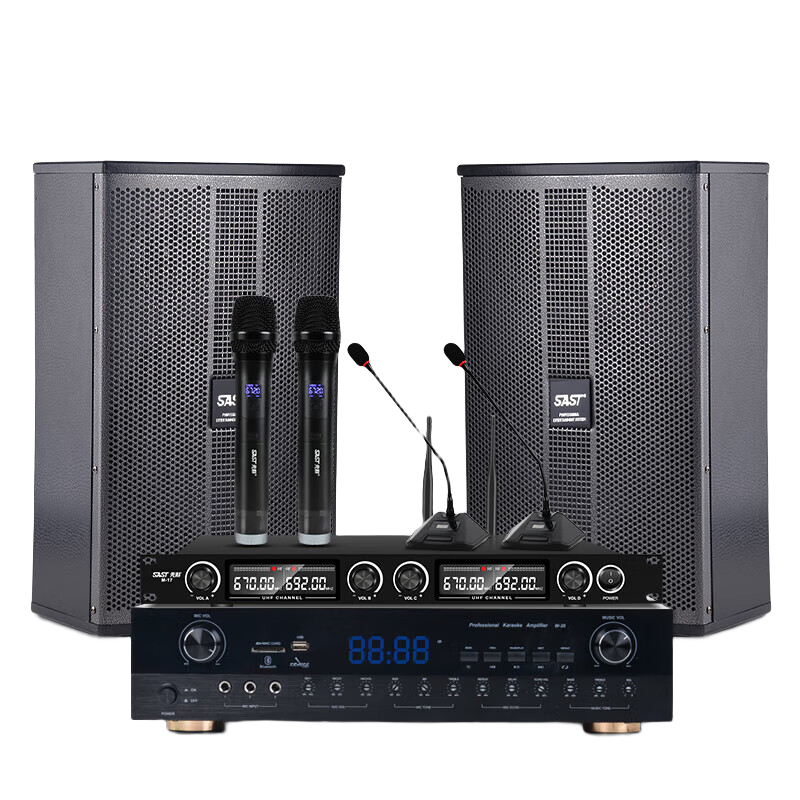 SAST Conference Room Audio System Set, Home KTV Background Music, Training Meeting Special Equipment, Bluetooth Amplifier, Wall-Mounted Speakers, VD-201/K3/M