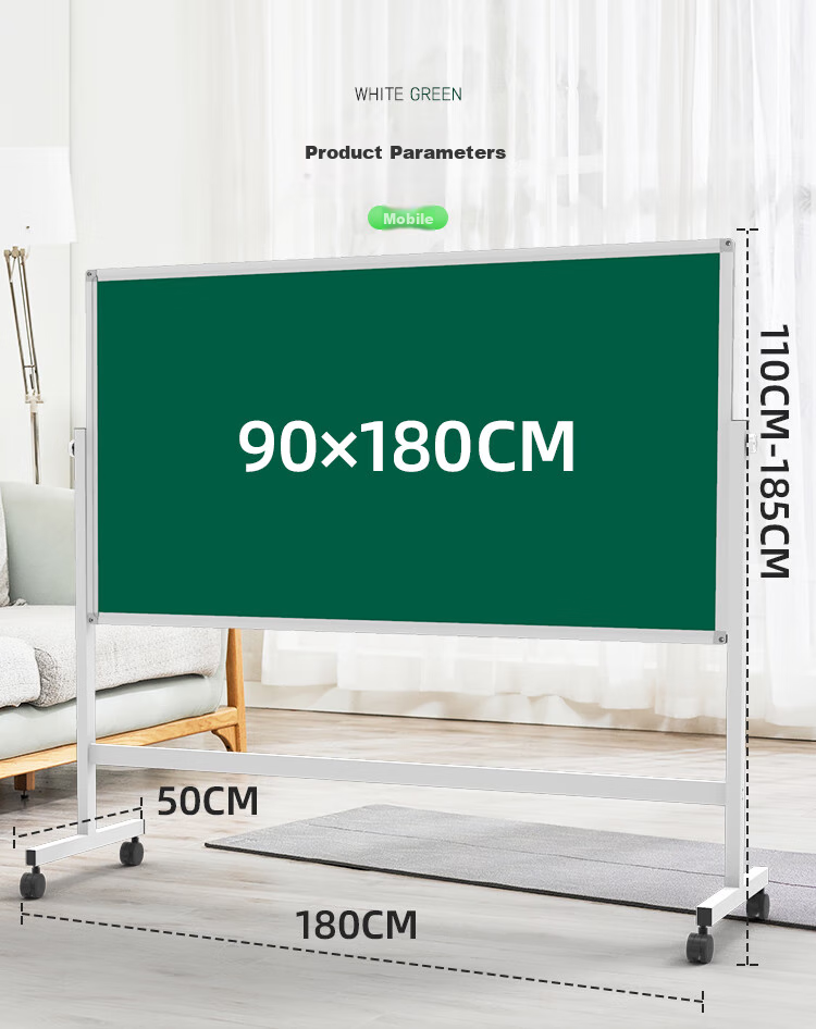 BBNEW 60*90cm Double-Sided Magnetic White And Green Board, Office Teaching Conference Classroom Double-Sided Chalkboard for Home Use, Children's Blackboard, Height Adjustable And Flip-able, NEWV-L6090 8