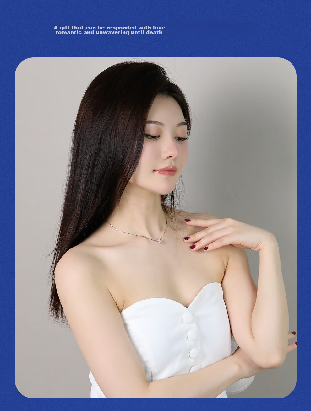 Laoyinjiang S925 Silver Lucky Bead Necklace for Women, Chinese Style Silver Pendant, Gift for Girlfriend on Valentine's Day, Silver Collarbone Chai 14