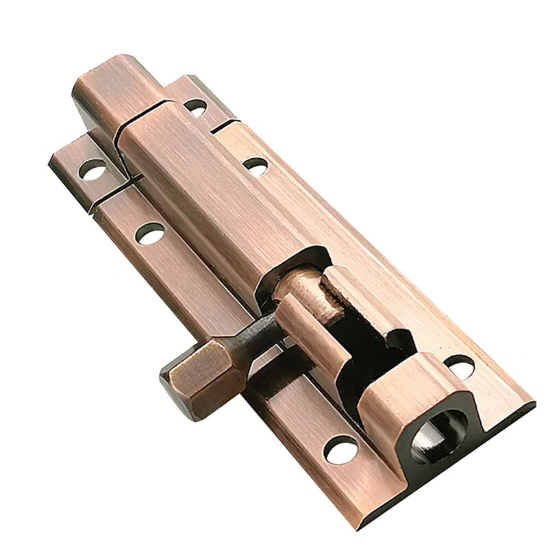 插销门栓门扣门闩金色红古铜色木门加厚防盗门销免打孔铝合金插销 3寸