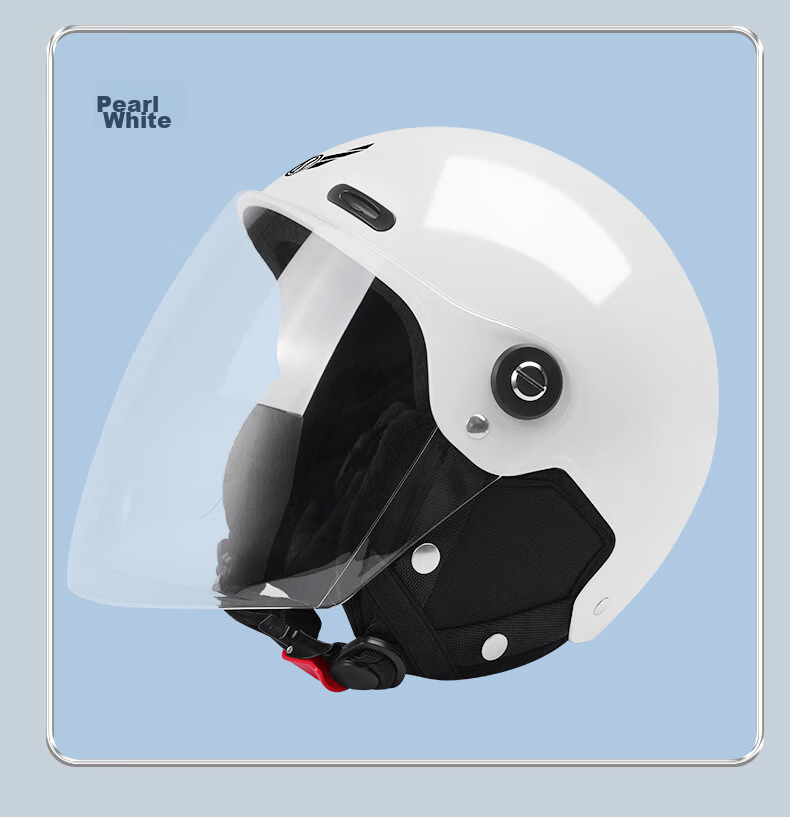 MYARMOR Helmet, Electric Vehicle 3C Certified, New National Standard Class A Anti-Fog Motorcycle Half Helmet, Unisex All-Season Safety Helmet for Electric Scooters, One Size Fits All (Head Circumference 54-60cm), Pearl White 19