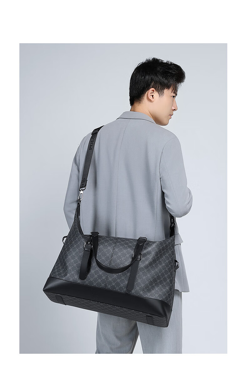 POLO Travel Bag, Men's Handbag, Luggage Bag, Gym Bag, Business Trip Large Capacity Suitcase, Storage Bag, Black 5