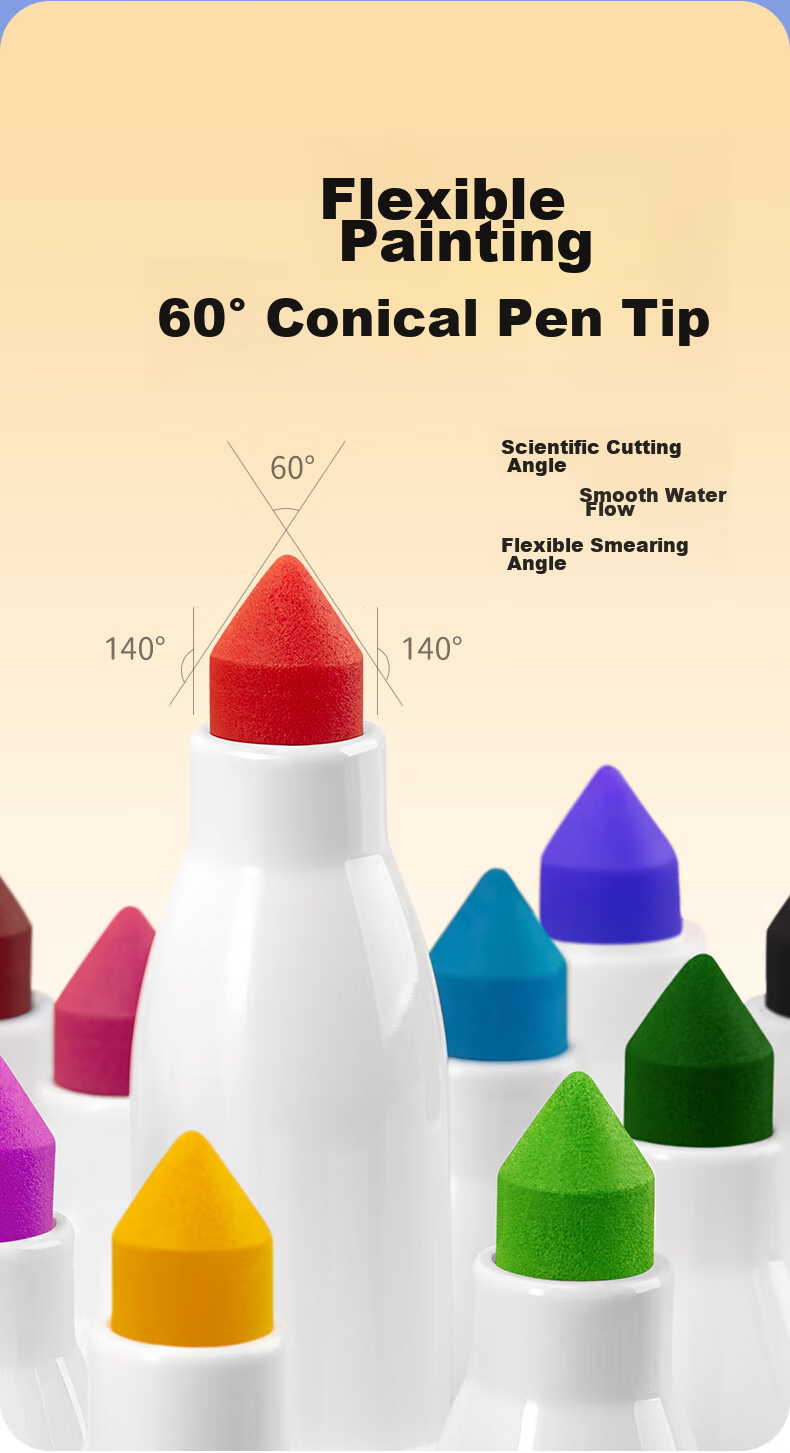 Touch Mark Stationery, 24 Colors of Stamp Watercolor Pens, Washable Drawing Brushes for Students, Children's Coloring And Doodling Markers, Easy-Grip Birthday Gift Painting Brushes 5