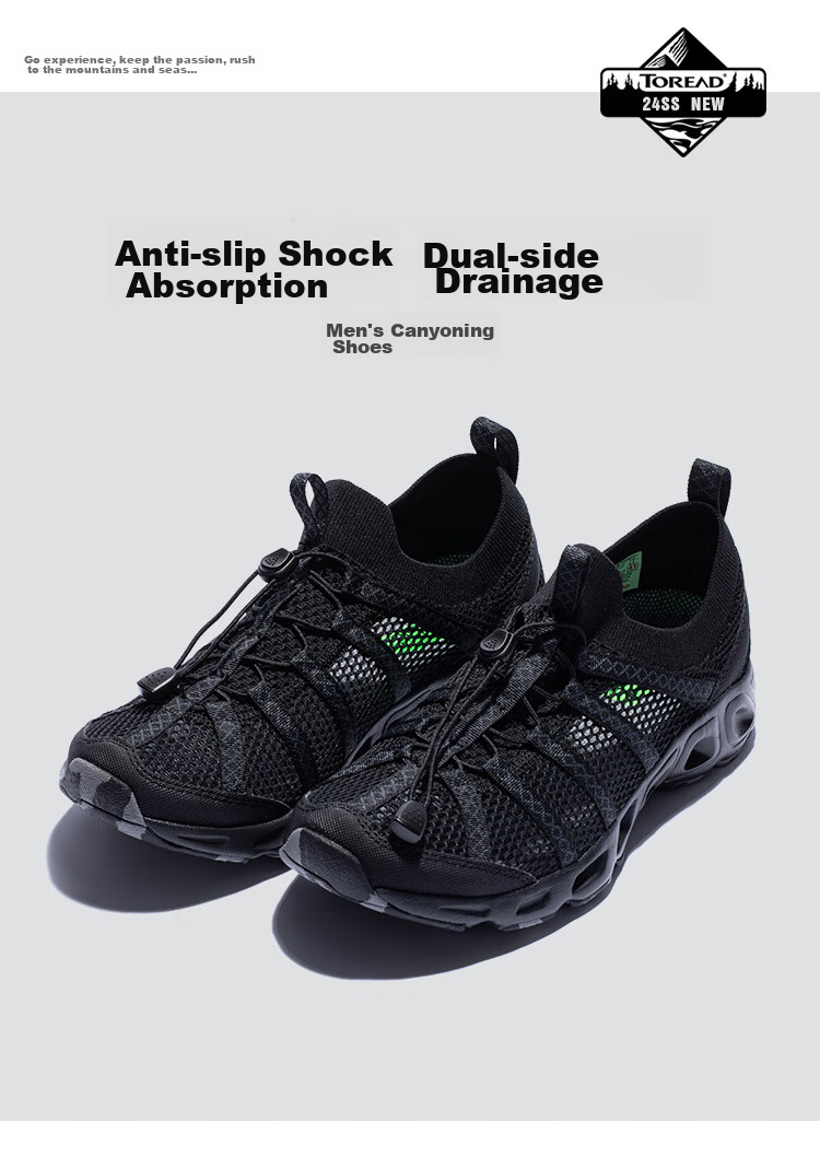 TOREAD Men's Spring And Summer Outdoor Non-Slip, Wear-Resistant, Breathable, Water-Permeable, Quick-Drying River Tracing Shoes TFEEBM81931 1