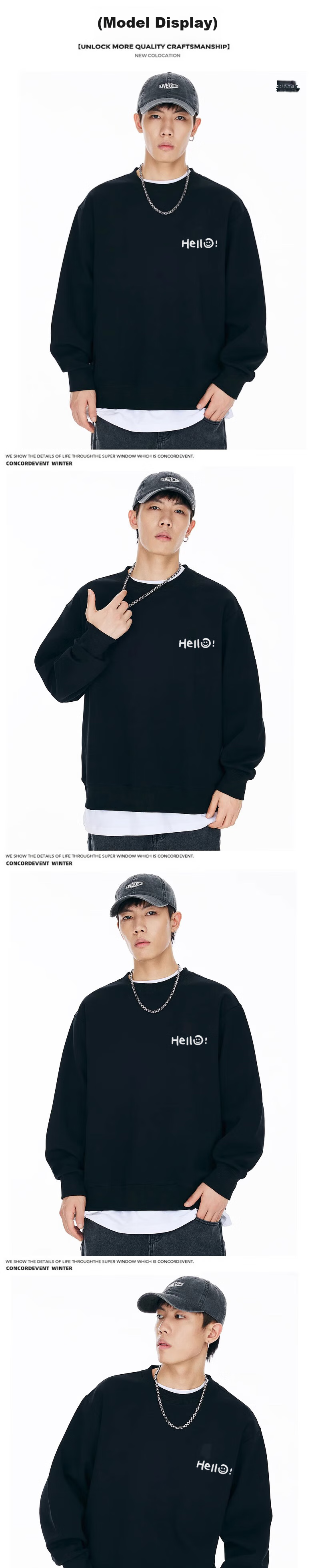 Huili Men's Sweatshirt, Round Neck, Spring And Autumn Season, Printed Simple Undershirt, Long-Sleeve T-Shirt, Casual Jacket, Men's Clothing 14