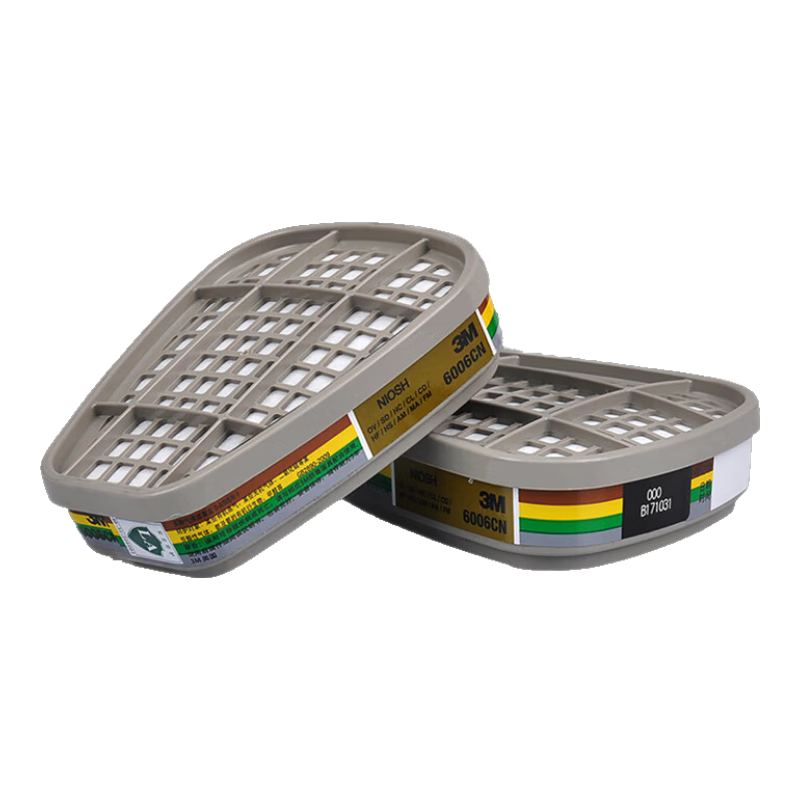 3M Gas Mask Filter Cartridge 6006CN, Protects Against Organic Vapors And Multiple Gases, 2 Pieces