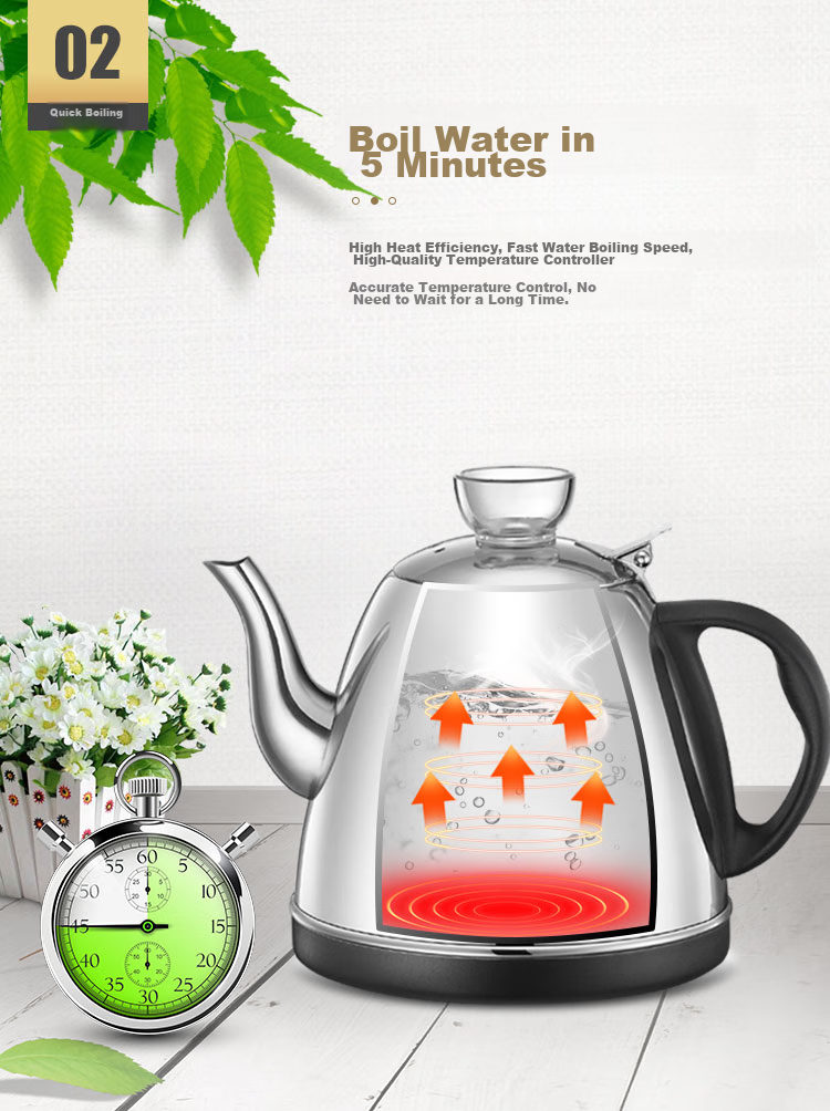CHIGO Pure Titanium Electric Kettle Fully Automatic Water Supply Electric Kettle Tea Table Integrated High-Temperature Sterilization Electric Tea Stove Embedded Tea Table Special Electric Tea Tray JBL 4
