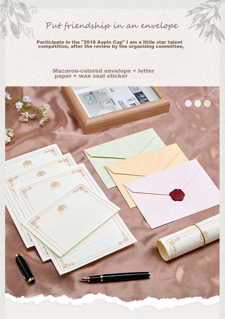 Kingdee Teacher's Day Gift Lambskin Pattern Envelope And Letter Set, Mother's Day Greeting Card, Valentine's Day Birthday Gift, Romantic Love Letter Gift, Exquisite Greeting Card And Letter Paper Set 1
