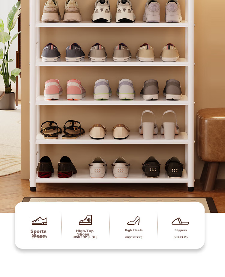 QIAONAMEI Shoe Rack, Simple Home Entryway, Dormitory, Indoor Rental Apartment, Multi-Layer Storage Shoe Shelf, 5 Tiers, QNM1245-WH 6