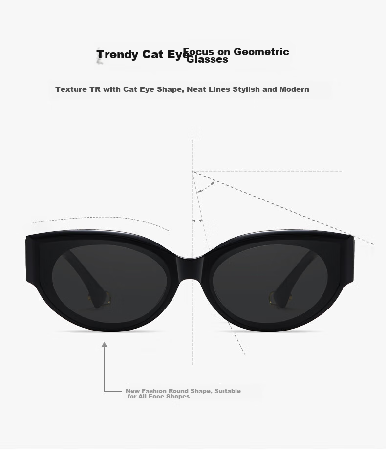 Cuntiandaofu Cat Eye Sunglasses, Sunglasses, Polarized UV Protection Sunglasses GM Sunglasses for Women, Korean Style, Black Frame with Black Lenses 12