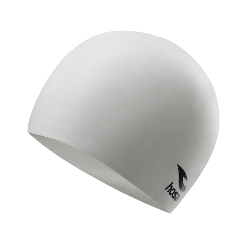 Hosa Swimming Cap, Unisex Adult Waterproof Long Hair Ear Protection Silicone Swim Cap, Highly Elastic Comfortable Non-Binding, White